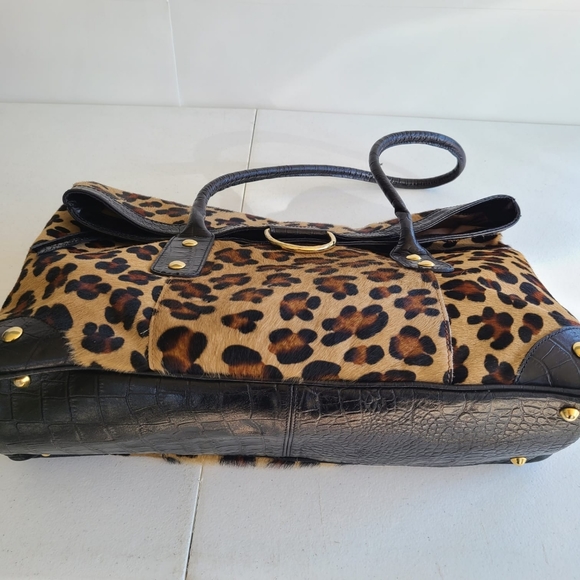 Maurizio Taiuti leopard tote italian tote - Picture 2 of 11